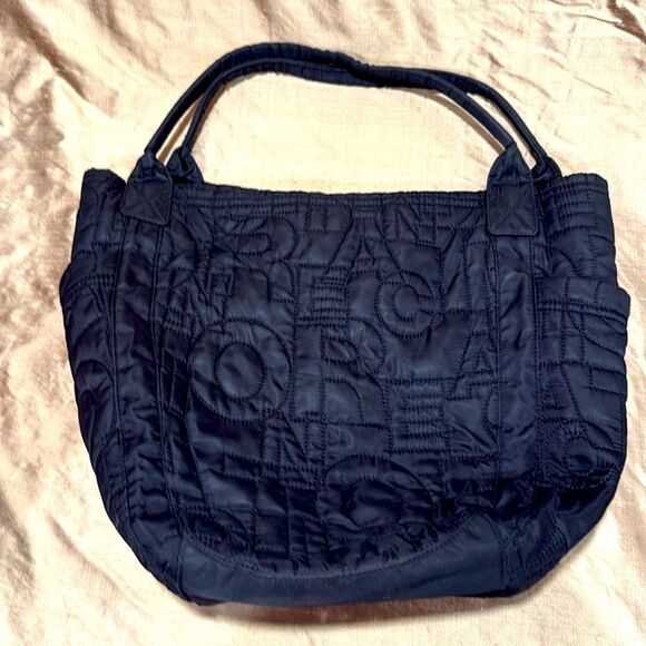 Kenneth Cole Reaction Black Quilted Logo Tote Bag - Picture 1 of 8